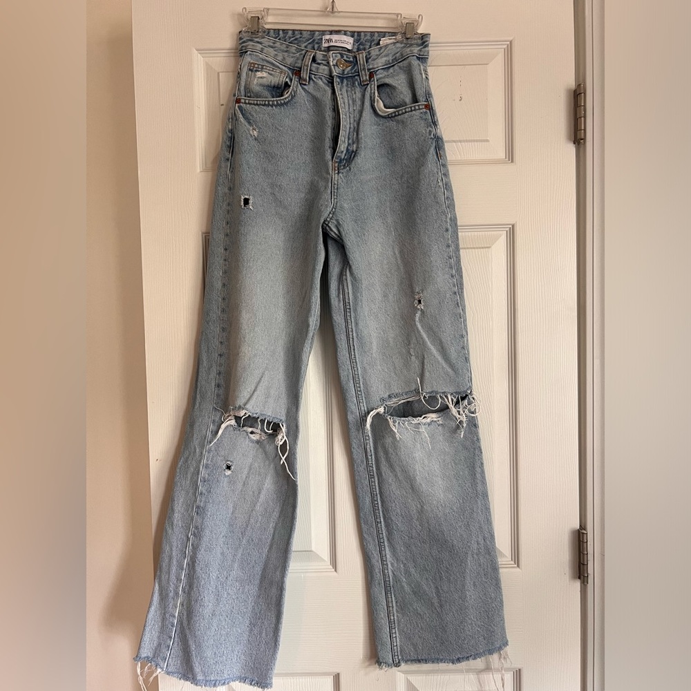 Zara Light Blue Wide Leg jeans - Size 2